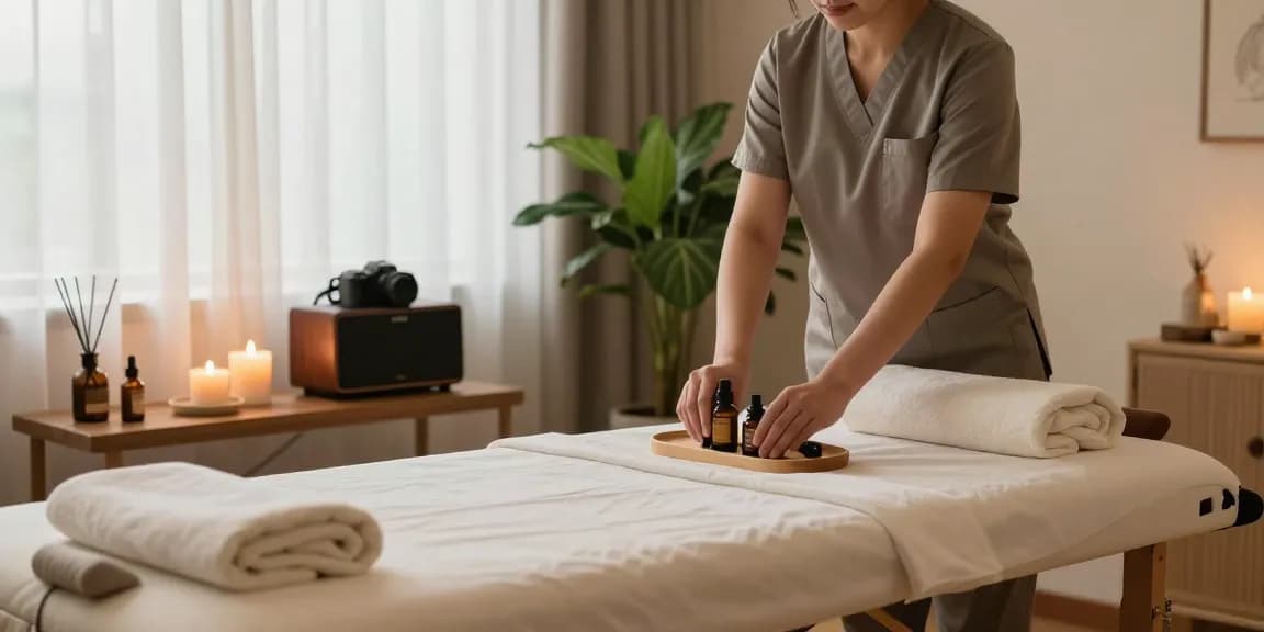 Experience 모란출장안마 in a tranquil home massage setting with professional therapist and relaxing ambiance.