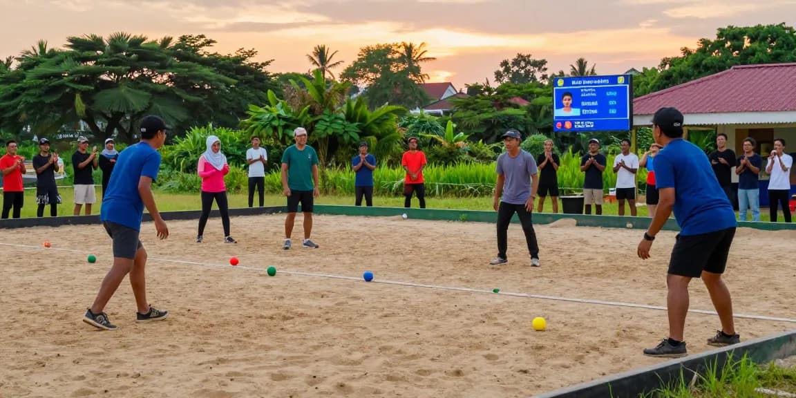 Community engagement at the petanque court in Tomohon, showcasing fopikotatomohon.org in action.
