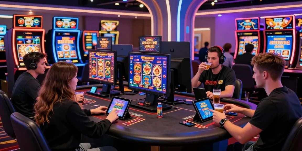 Group of diverse players enjoying non UK casino sites at a vibrant gaming table with exciting promotions and games.