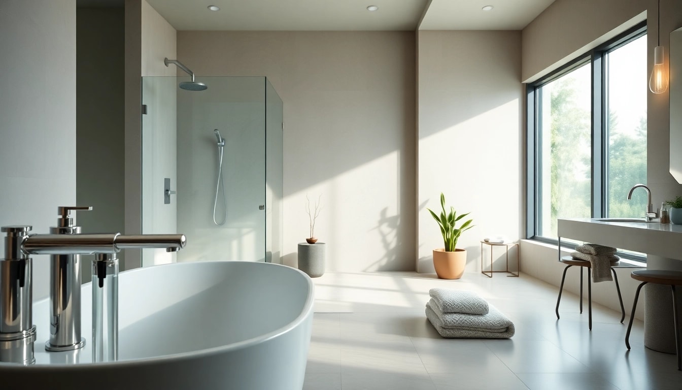Transform your space with elegant bathrooms featuring modern fixtures and serene designs.