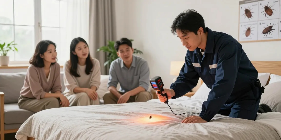 Professional technician conducting bed bug heat treatment in a stylish Milwaukee bedroom, ensuring safety and effectiveness.