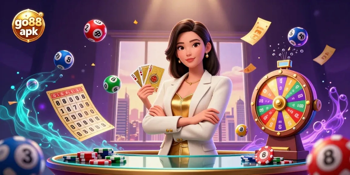 Experience the thrill of go88 apk with an elegant ambiance of casino excitement and vibrant game elements.