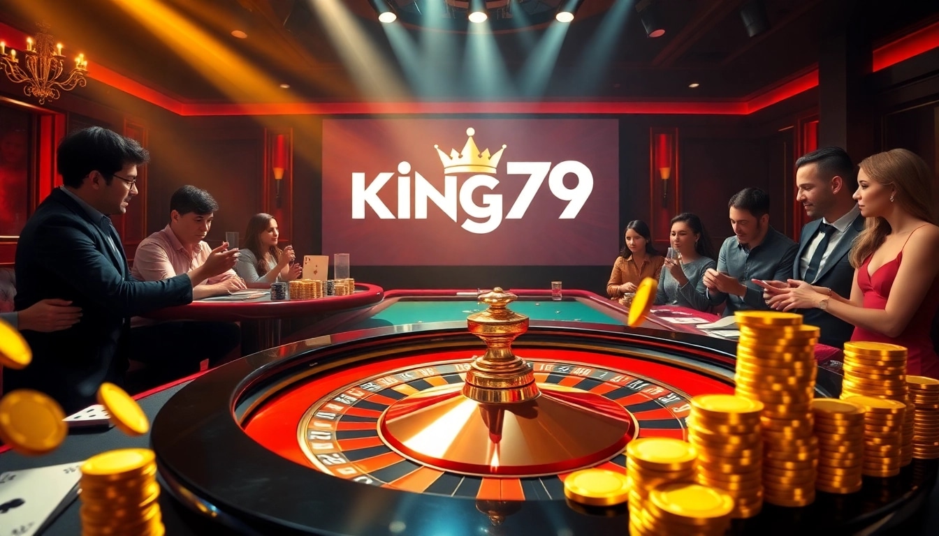 Betting excitement at King79 casino with luxurious roulette and chips.