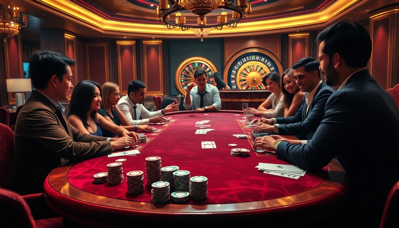 Experience the thrill of poker at https://mb66-th.com/ with vibrant casino visuals capturing gameplay excitement.