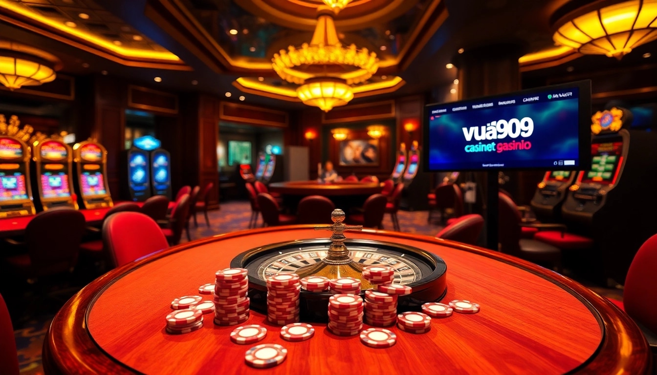 Experience the thrill of the casino with a vibrant scene featuring game action at vua99.lat.