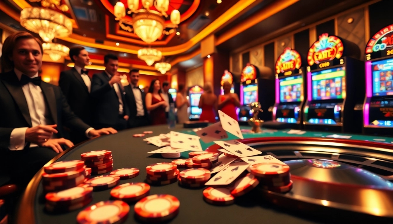 Players experience the thrill of gambling at a CM88-themed luxurious casino table.
