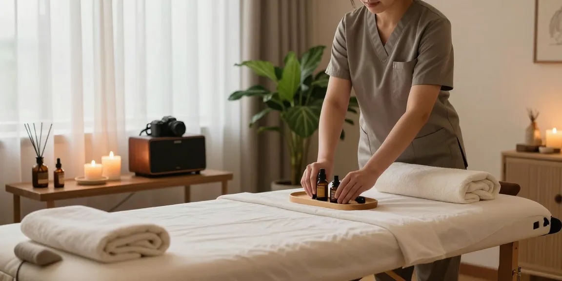 Experience 모란출장안마 in a tranquil home massage setting with professional therapist and relaxing ambiance.