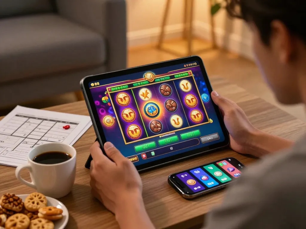 Engaging gameplay in Slot Malaysia highlighted on a tablet during a home gaming session