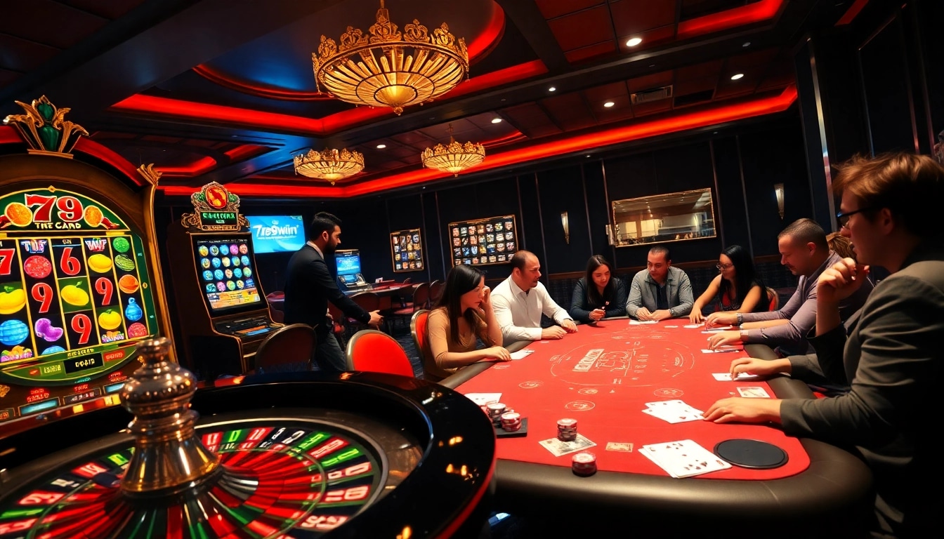 Experience thrilling gameplay at 789win club with vibrant casino games and players enjoying betting.