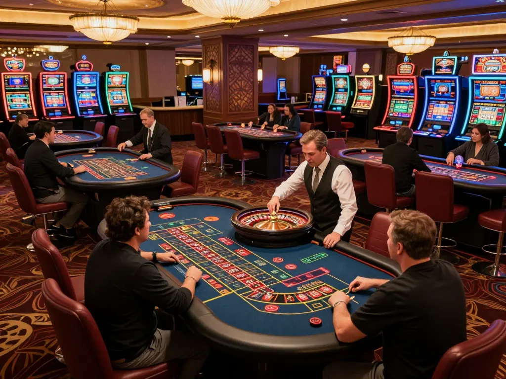 gamnc players engaged at roulette table celebrating winnings in a lively casino setting