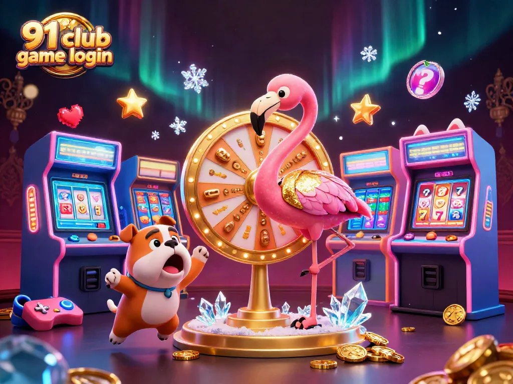 Engage with the vibrant 91 club game login scene featuring a game show host and interactive gaming elements