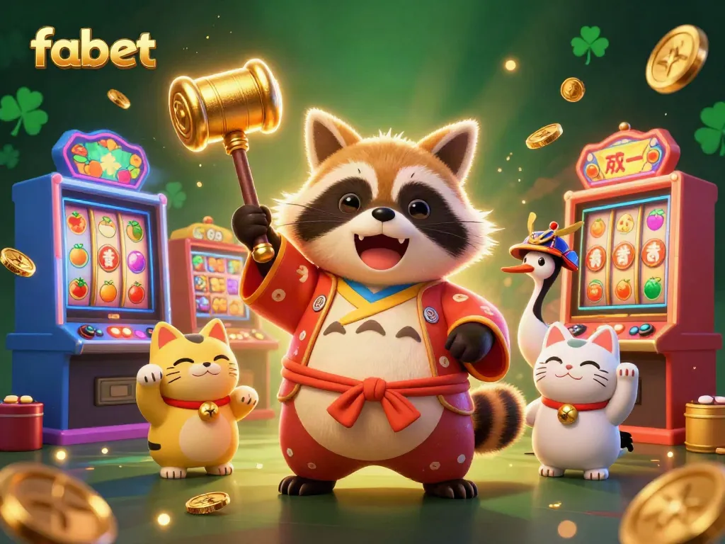Experience fabet's vibrant casino world with colorful slot machines and cheerful characters!