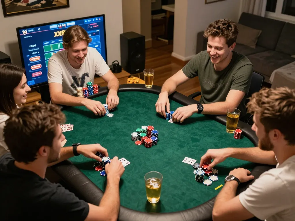 Players enjoying a spirited game on xx88, showcasing strategy and excitement in a home setting.