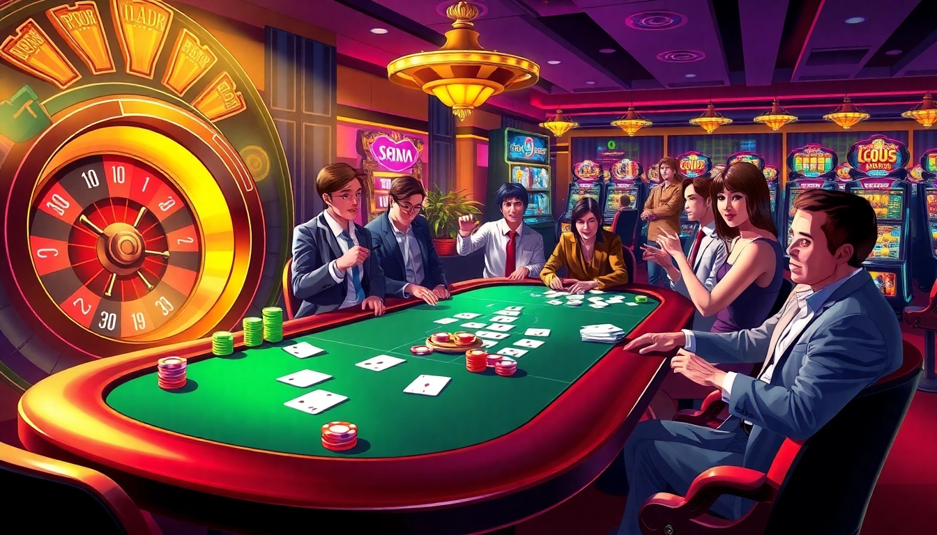 Experience the excitement of betting at https://9bet.com.de/ with vibrant casino visuals showcasing poker and roulette action.