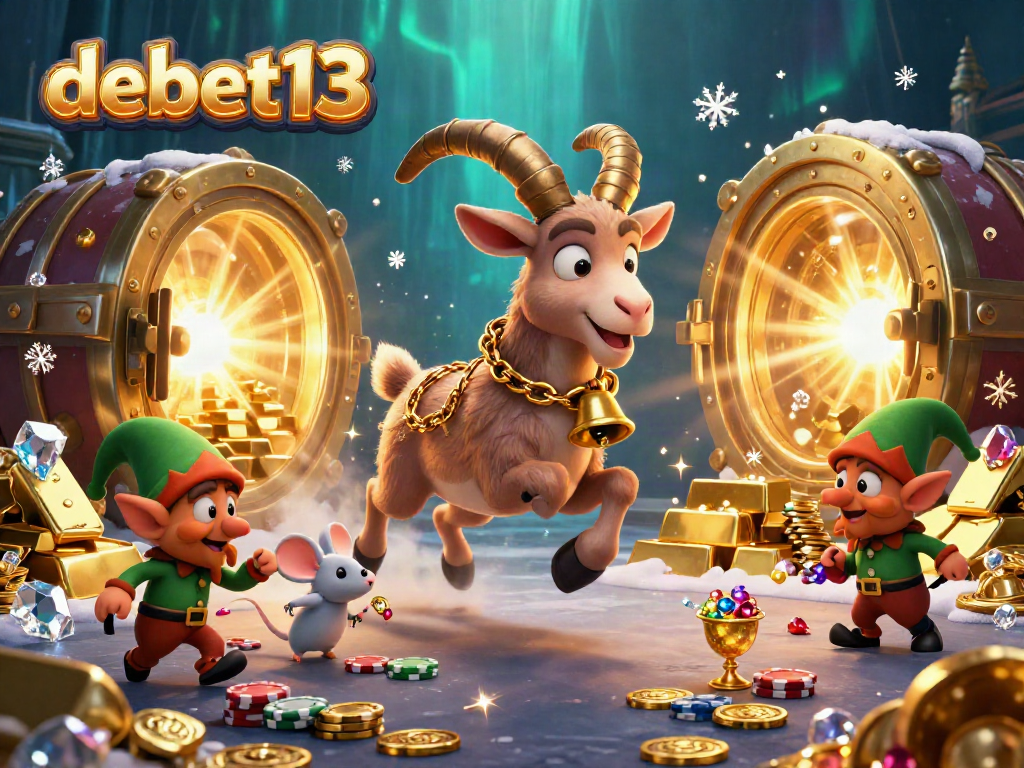 Engage in thrilling games at debet13's holiday-horror casino with fancy characters and treasure.