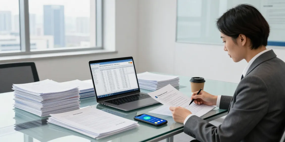 Forensic auditor analyzing data at a conference table, showcasing aafikotabandungb.org's expertise in forensic auditing.
