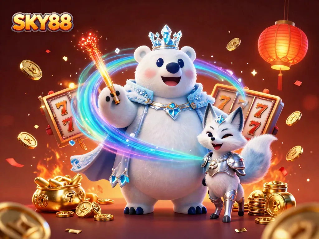 Experience thrilling gaming action at SKY88 with jackpot slots and vibrant casino elements.