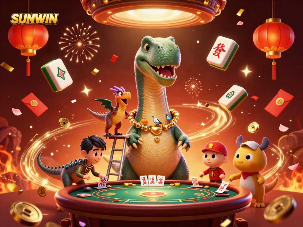 SUNWIN spins with vibrant casino action featuring characters in a lively gaming scene.