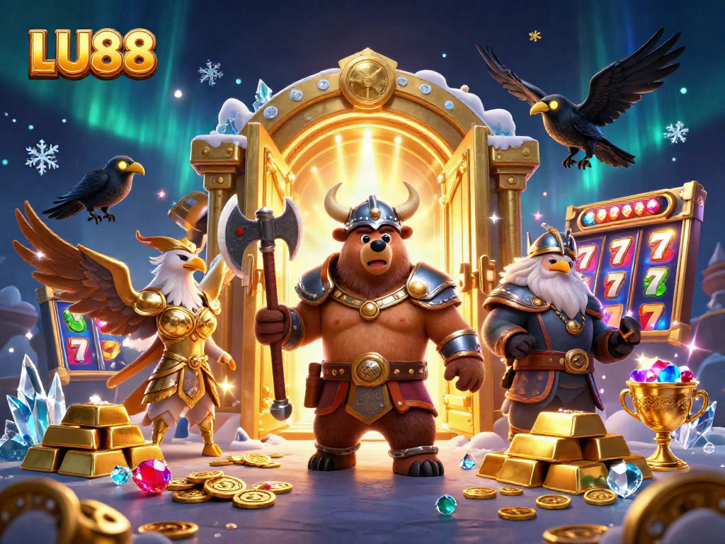LU88 engages players with vibrant slots and treasure, showcasing dynamic gaming elements and excitement.