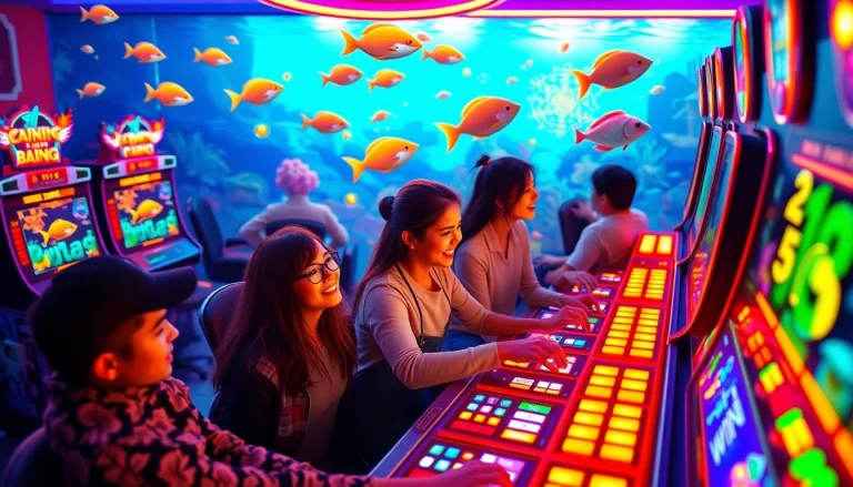 Players engaging in bắn cá online, immersed in an exciting virtual casino experience.