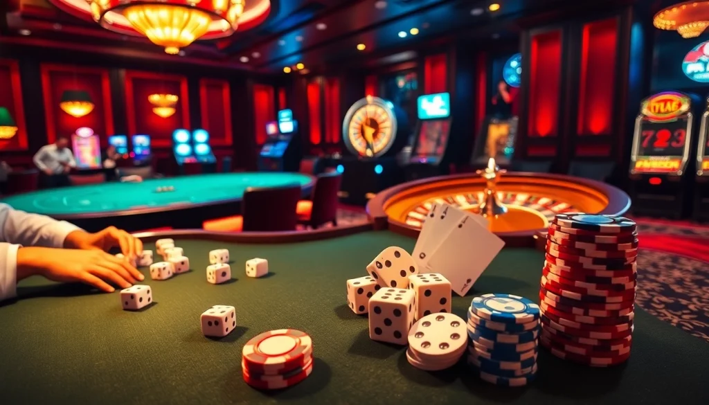 Exciting gambling action at UU88 casino with poker, roulette, and vibrant slots.