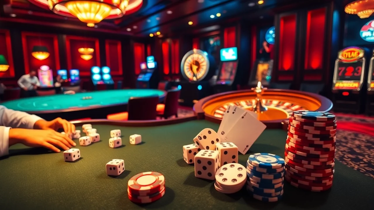 Exciting gambling action at UU88 casino with poker, roulette, and vibrant slots.