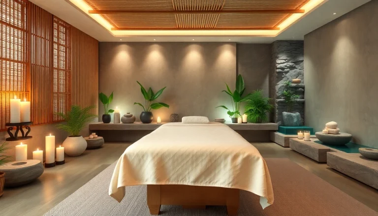 Spa Ads showcasing a serene spa room with soothing colors, ambient lighting, and inviting decor.