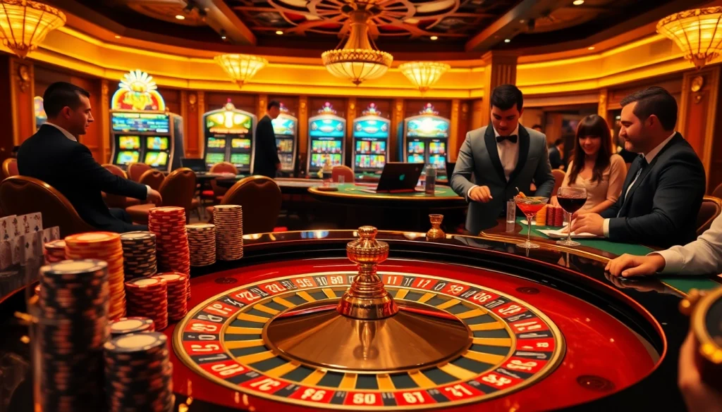 Experience the thrill of GO8 with a luxurious casino scene featuring poker chips and a roulette table.