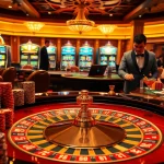 Experience the thrill of GO8 with a luxurious casino scene featuring poker chips and a roulette table.