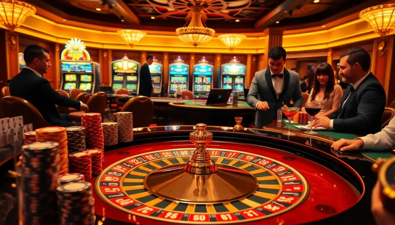 Experience the thrill of GO8 with a luxurious casino scene featuring poker chips and a roulette table.