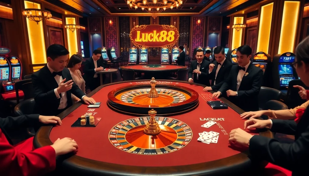 Experience thrilling baccarat moments at lucky88 in a luxurious casino environment.