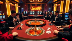 Experience thrilling baccarat moments at lucky88 in a luxurious casino environment.