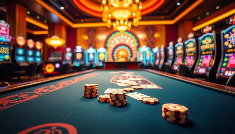 Experience the thrill of online gambling with DR88 amid vibrant 3D casino visuals and engaging gaming action.