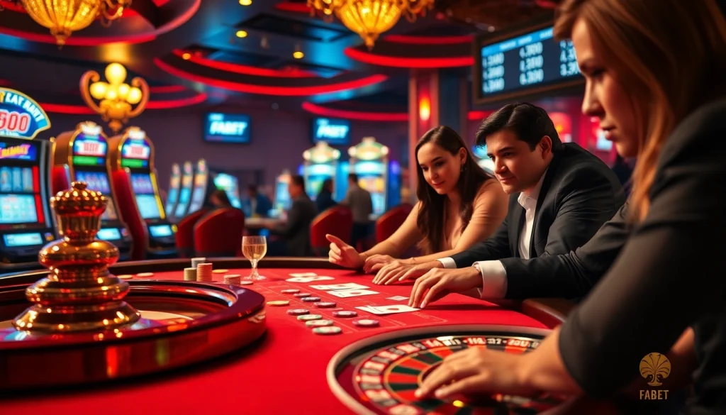 Experience high-stakes gaming at FABET with vibrant casino tables and thrilling betting action.