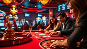 Experience high-stakes gaming at FABET with vibrant casino tables and thrilling betting action.