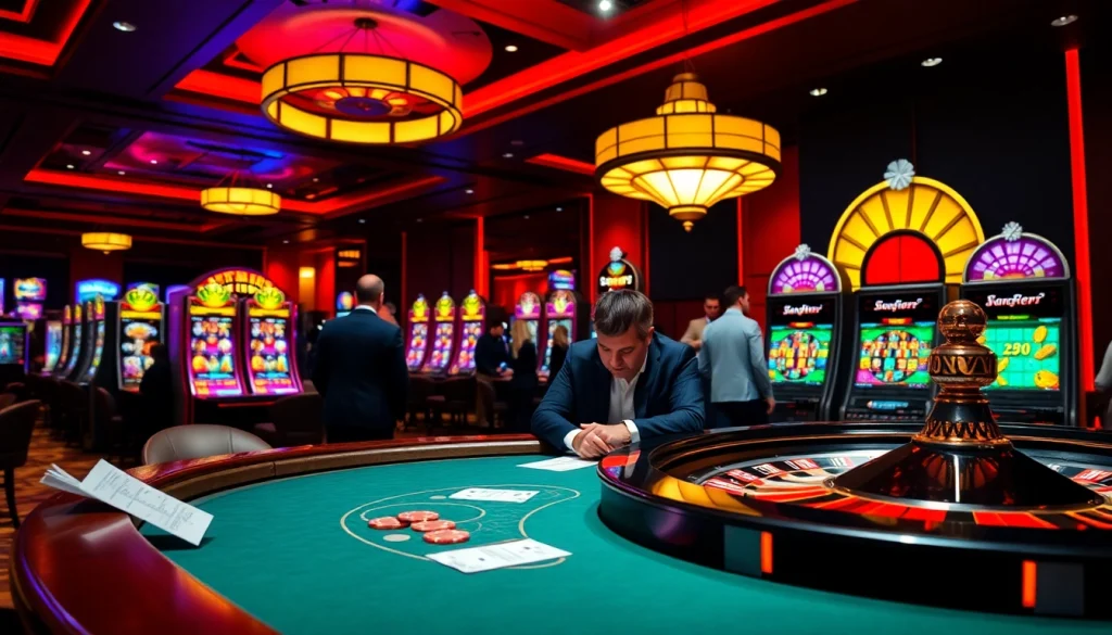 Experience thrilling gambling action at OK8386's luxurious casino tables filled with excitement.