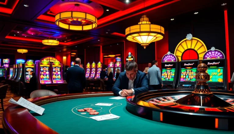 Experience thrilling gambling action at OK8386's luxurious casino tables filled with excitement.