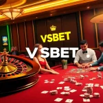 Exciting gameplay at VSBET with players enjoying casino tables and vibrant slot machines