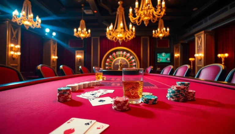 Exciting casino scene showcasing poker table and luxurious elements, highlighting the 8XX experience.