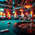 Experience thrilling casino action with nk88 at an elegant roulette table featuring poker chips.