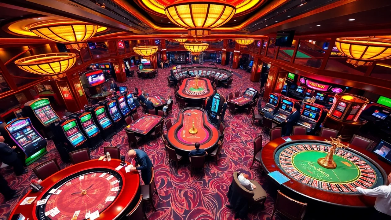 Experience the vibrant action of trang chủ e2bet with a luxurious casino scene full of excitement.