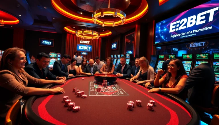 Experience the excitement of E2BET with vibrant casino games and professional gambling activities.