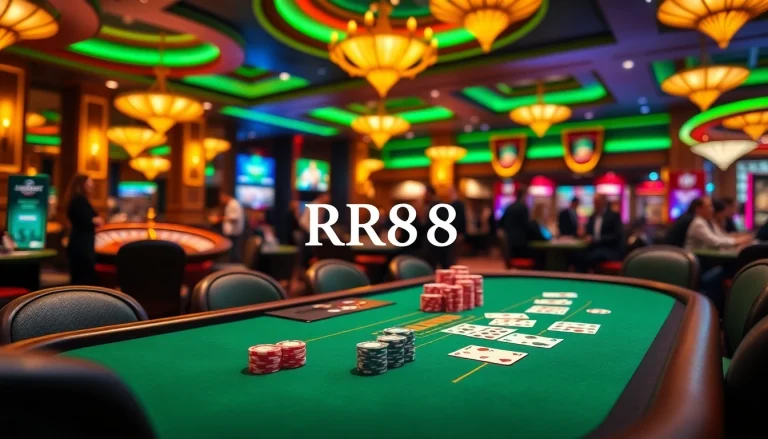 Experience the excitement of RR88 with vibrant casino tables and high-stakes gaming.
