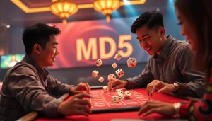 Tài Xỉu MD5 gameplay showcasing vibrant dice action in an engaging online gaming environment.