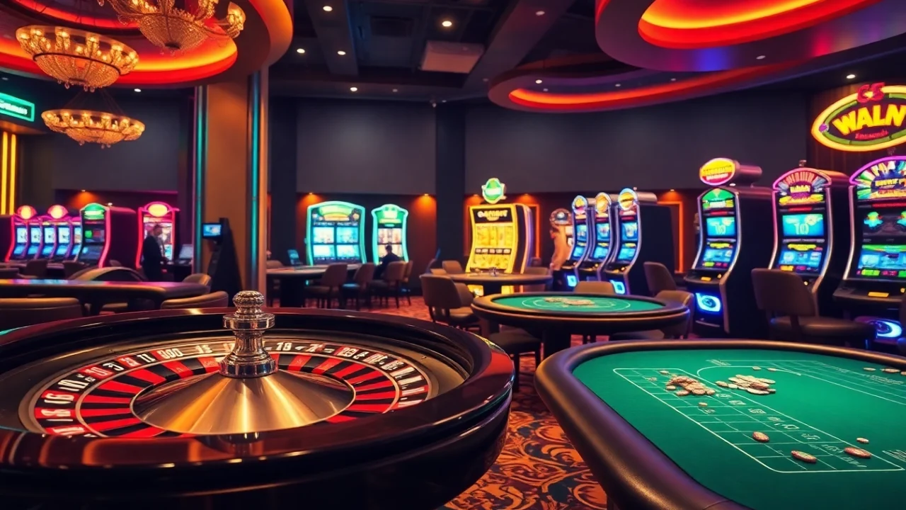 rr99 gamblers placing bets at a high-stakes poker table in a luxurious casino.