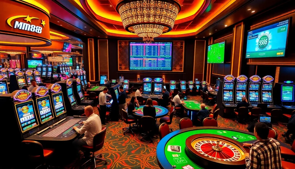 Experience the thrill of MM88 with vibrant casino games featuring slots and roulette.