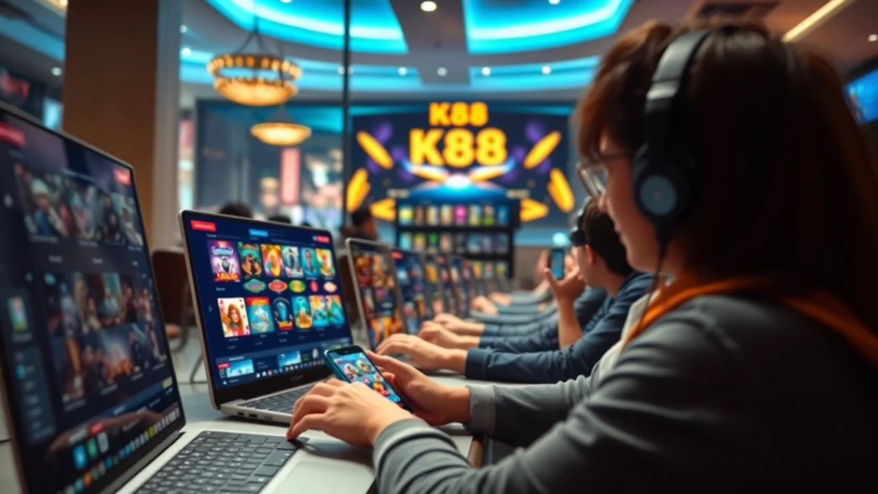 Engaging digital gaming interface of k88win showcasing various casino games.
