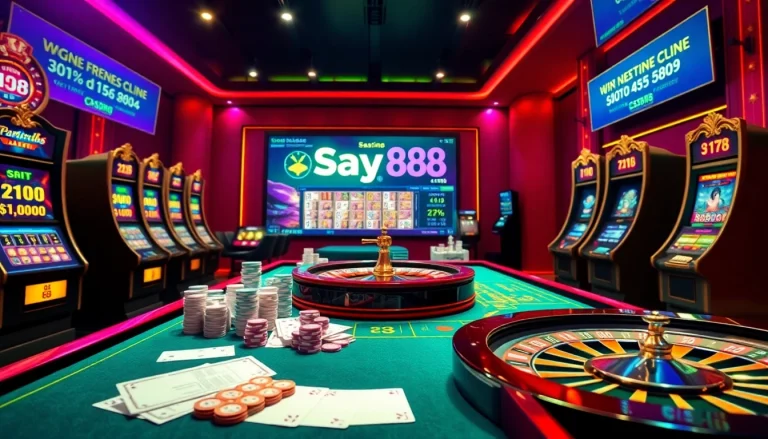 Players enjoying betting excitement at say88's luxurious online casino.