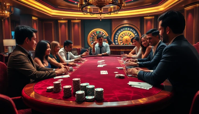 Experience the thrill of poker at https://mb66-th.com/ with vibrant casino visuals capturing gameplay excitement.