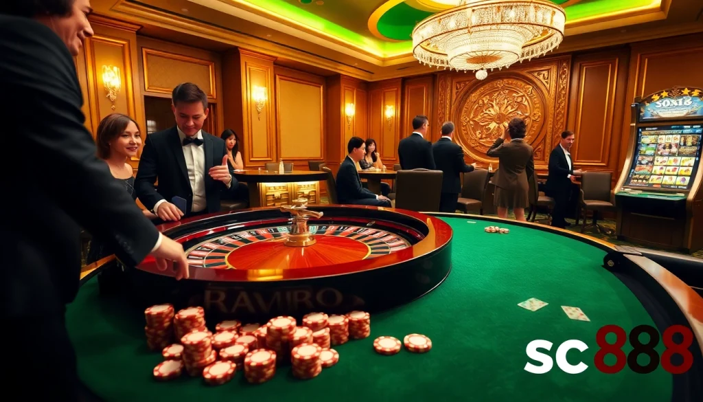Experience thrilling gaming at SC88, with a captivating roulette table and exciting action.